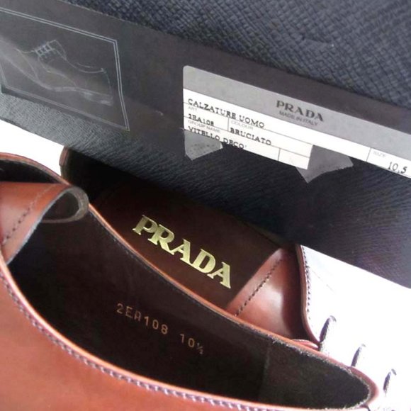 new PRADA brown cap toe dress shoes 10.5 / 11.5 US - Picture 5 of 8